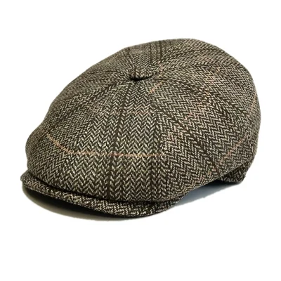 Beaumont 454 Camel newsboy cap, three-quarter view