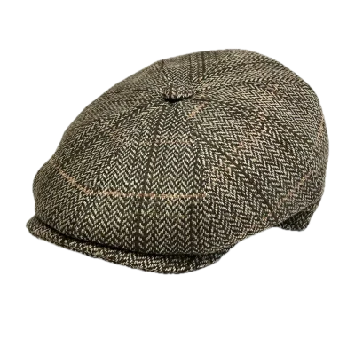 Beaumont 454 Camel newsboy cap, three-quarter view