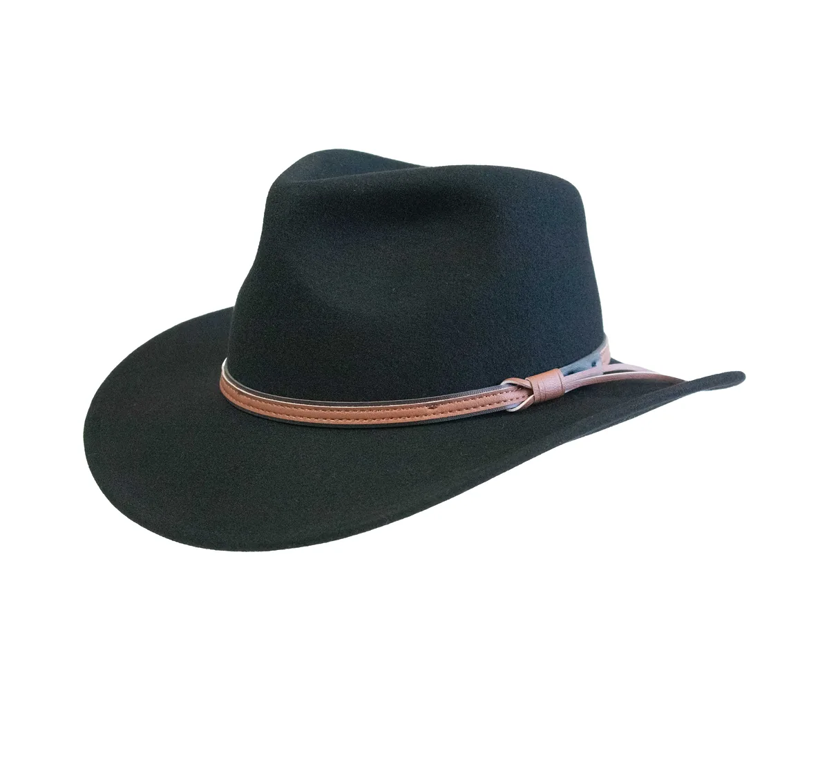 Grand Prairie Black hat, three-quarter view