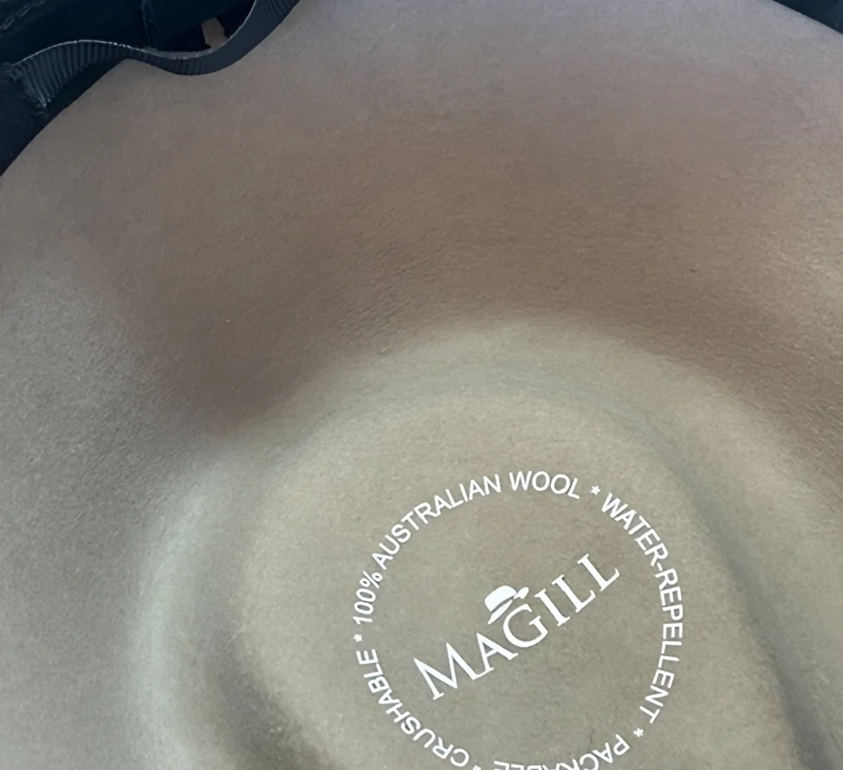 Grand Prairie Fawn hat, inside label