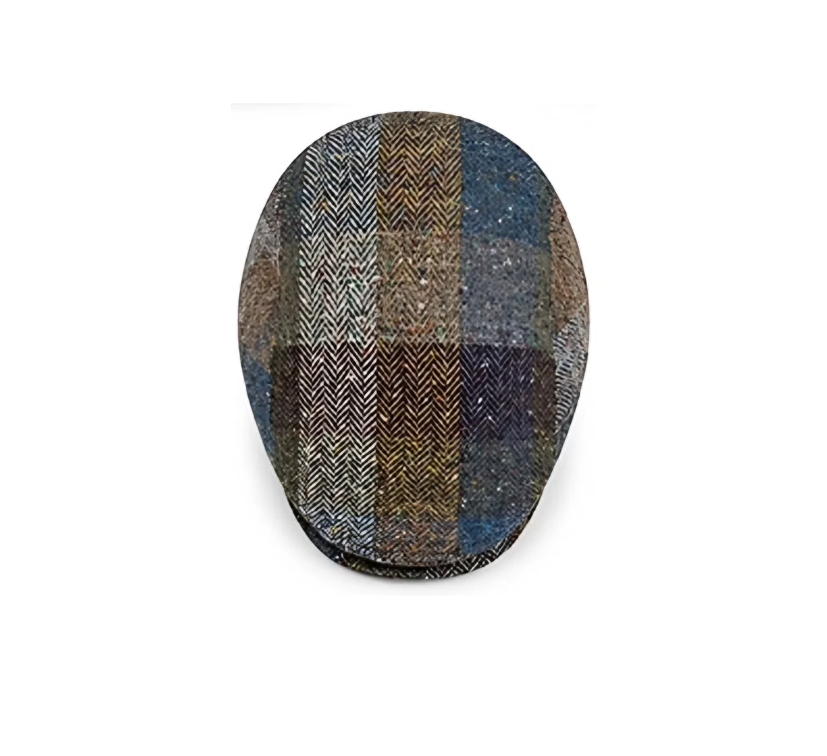 Kensington 450 Blue/Olive Plaid flat cap, top