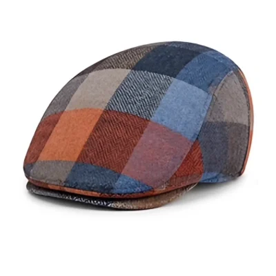 Kensington 450 Multi-Plaid flat cap, three-quarter view