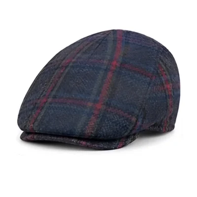 Kingsley 415 Navy flat cap, three-quarter view