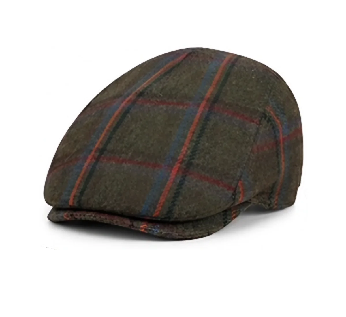 Kingsley 415 Olive flat cap, three-quarter view
